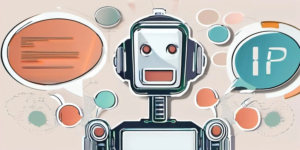 robot umele inteligence s textovymi bublinami